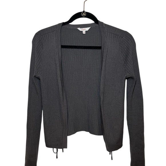 Candies Women Open Cardigan Sweater Grey Size: Medium - Picture 1 of 4